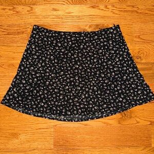 cute black flower mini skirt coquette grunge dark academia
